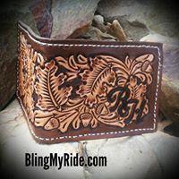 Hand tooled mens wallet.
